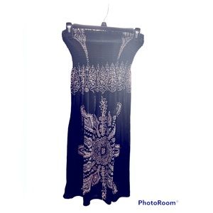 Black and white Strapless dress size Large